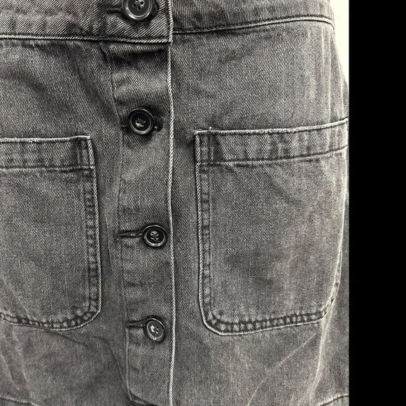 We The Free Black Button Front Super High Waisted Size 28 Regular Skirt - Picture 4 of 5